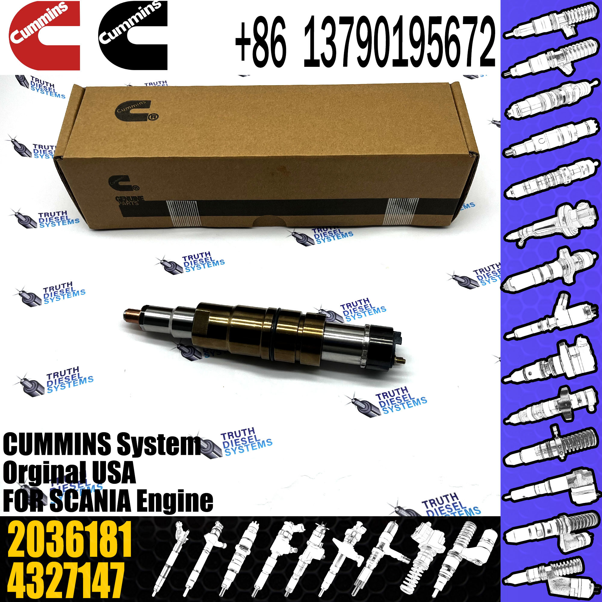 Common Rail Fuel Injector 2488244 574232 574422 2036181 2872405 1846348 4984854 for Scania