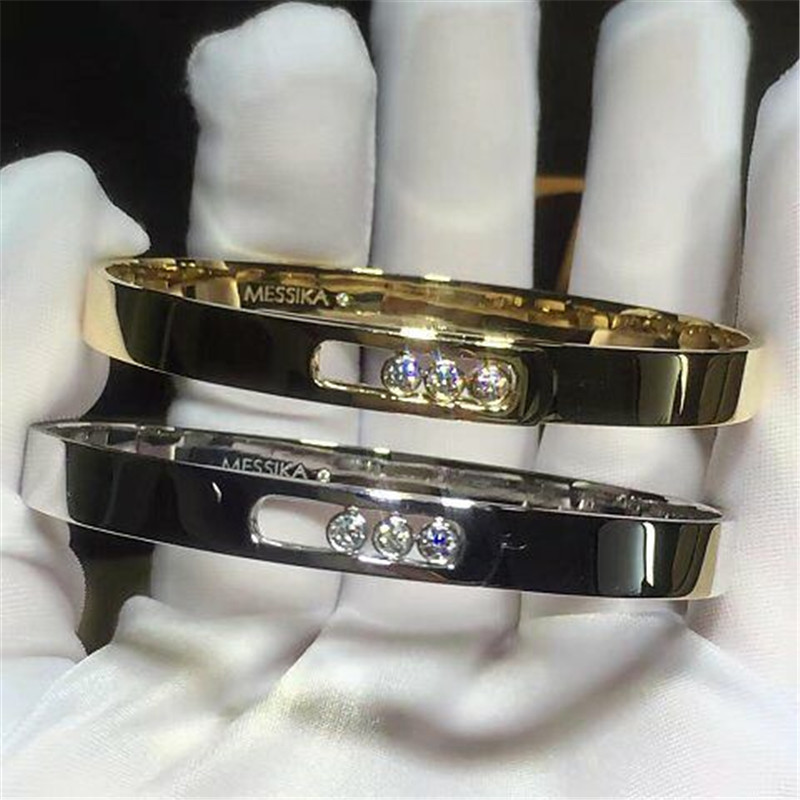 Luxury jewelry Luxury Jewelry Three drill sliding bracelet 18k white gold yellow gold rose gold diamond bracelet