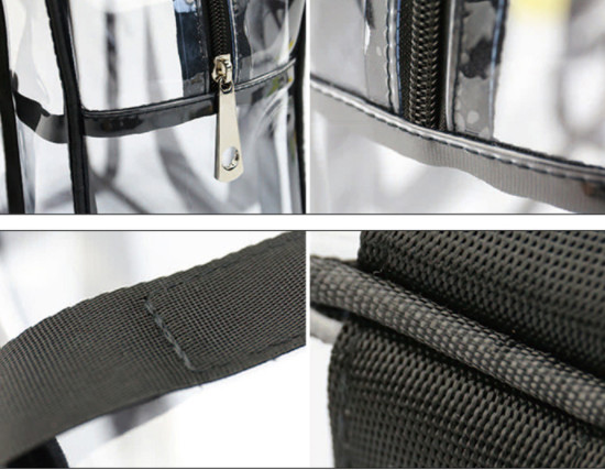 Ladies Clear PVC Handbags Waterproof Transparent With Customized Sewing Printing