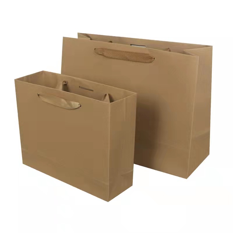 luxury custom printed paper gift shopping bag brown kraft paper bag with your own logo for clothing jewelry
