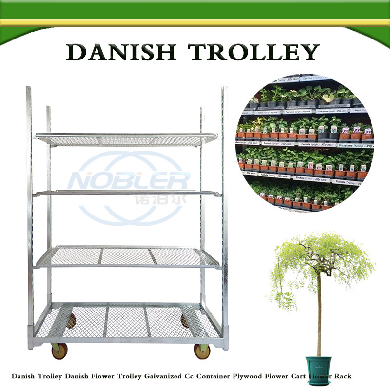 Greenhouse Metal Dutch Danish Flower Trolleys Cart for Display Transport