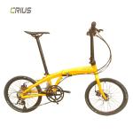 Full Shockingproof Frame Folding Bike 20" 9 Speed Crius Velocity-D Brake for