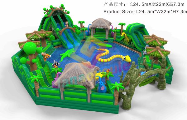 Buy cheap Commercial Outdoor Water Inflatable Park , Customized Water Slide Inflatable Bouncer from wholesalers