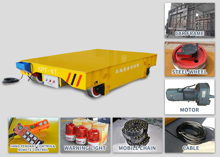 China manufacturer customized ac motor dragged cable power electric transfer cart on rails