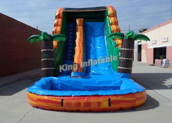 Buy cheap Bright Inflatable Jumping Slide , Tropical 18 Feet Water Slide With PVC Tarpaulin from wholesalers