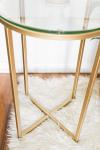 Modern Style Gold Stainless Steel Frame Tempered glass top Coffee Table Side