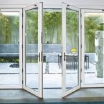 Double Glazing Tempered Glass Door Aluminium Frame , Restaurant Swing Doors
