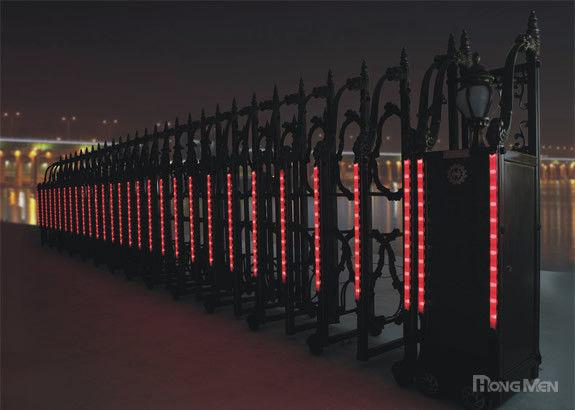 Neon Tube Remote Control Automatic Electric Entrance Gates , Dynamic Lighting