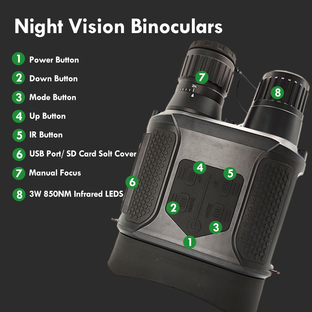 NV400 Pro Night Vision Goggles Binoculars Digital Infrared Binoculars 128GB Memory Card