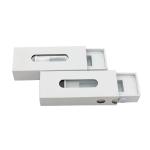 White Vape Cartridge Box , Cardboard Box With Plastic Window 100mmx35mmx25mm