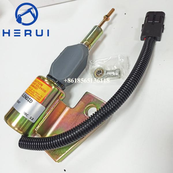 12V Fuel Shutoff Solenoid 3991167 3964627 SA-4941-12 For Hyundai R130 R170