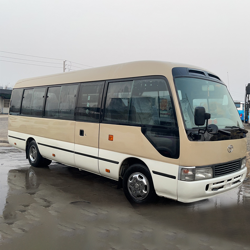 Manual Transmission Toyo Ta Diesel 19-30 Seats Coaster Bus with Gas / Petrol Fuel Type