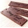 Buy cheap Heat Press Logo Embossed Leather Patch Washable Faux Leather Labels from wholesalers