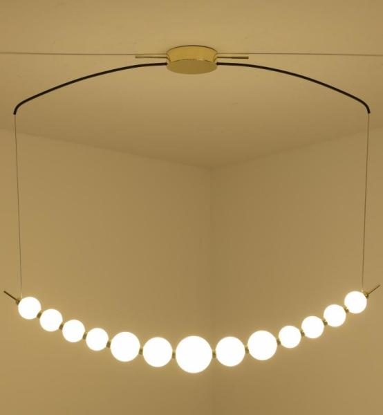 Buy cheap Linear Glass Pendant Lamps 32W 3000K Warm Light White Glass Ball Custom Pendant Light from wholesalers