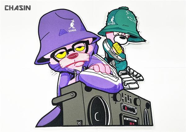 Buy cheap Cartoon Retro Purple Clothing Embroidery Patches Big Size Fashionable from wholesalers