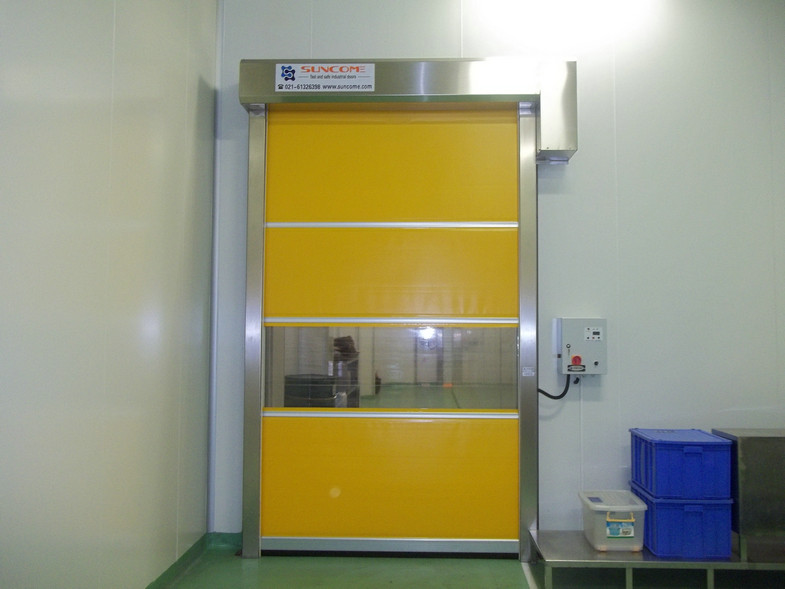Automatic Industrial High Speed Shutter Door , 1.2mm PVC Curtain Thickness