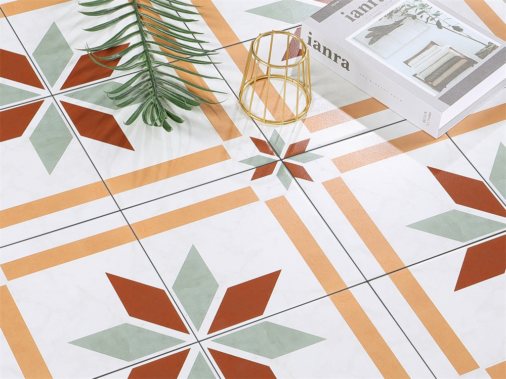 Red And Green 200x200mm Durable Indoor Floor Tile For Bathroom And Grade AAA Ceramic Rustic Tiles For Living Room