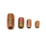 M6 M8 M10 Yellow Zinc Plated Steel Hex Socket Insert Nuts For Wood Furniture