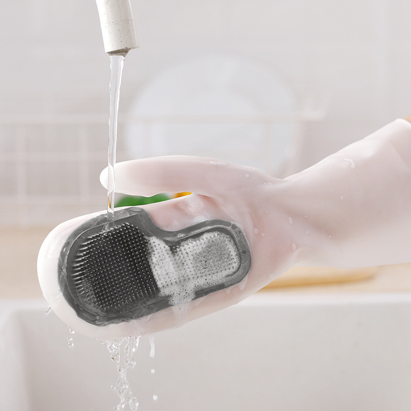 Silicone Dish Washing Gloves Reusable Cleaning Gloves Silicone Scrubber Gloves For Household, Bathroom Pet Bathing Cars