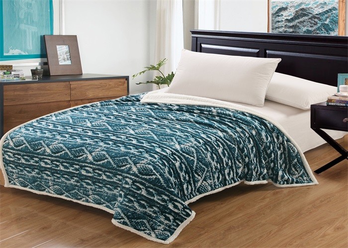Household Bedding Coral Fleece Blanket Turquoise With ISO9001 Certificated