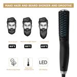ROHS PTC Electric Hair Brush For Men 3 In 1 Ceramic Hair Straightener Brush