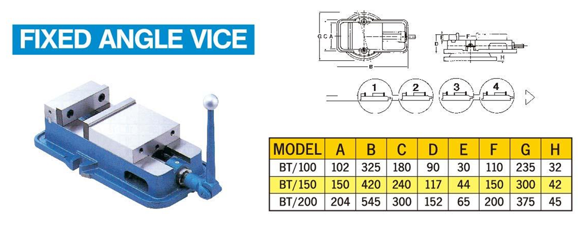 BT PRECISION FIXED ANGLE LOCK VISE