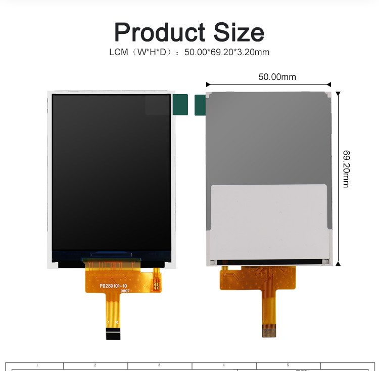 Polcd RoHS 2.8 Inch LCD Display 300cd/M High Brightness LCD Monitor