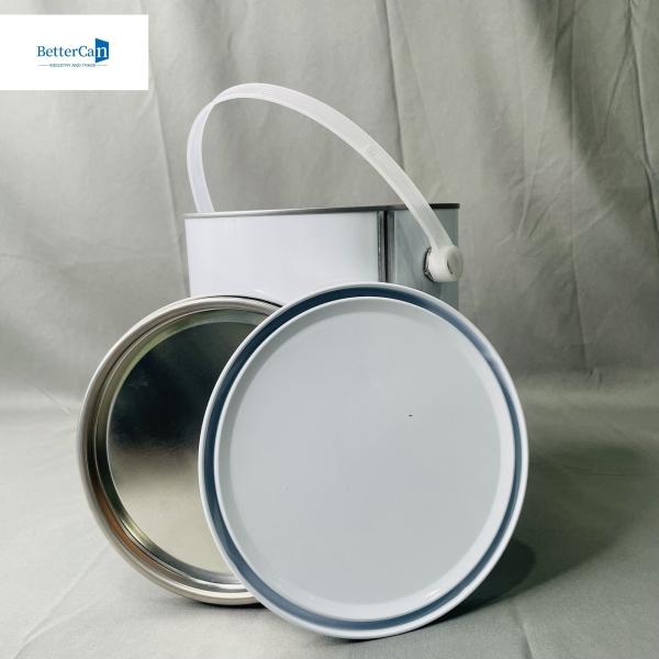 Buy cheap 1 Gallon White Paint Tin Cans Round Container 4 Liter Package Metal Cans from wholesalers