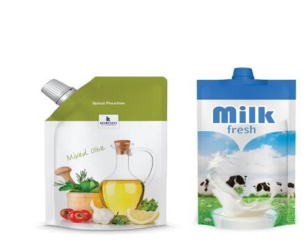 Biodegradable Beverage Food Packaging Custom Size Printed Plastic Stand Up Spout Pouch For Baby Food