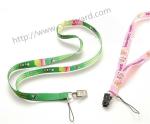 Flat sublimation lanyard with bulldog clip, dye sub lanyard with metal sheet
