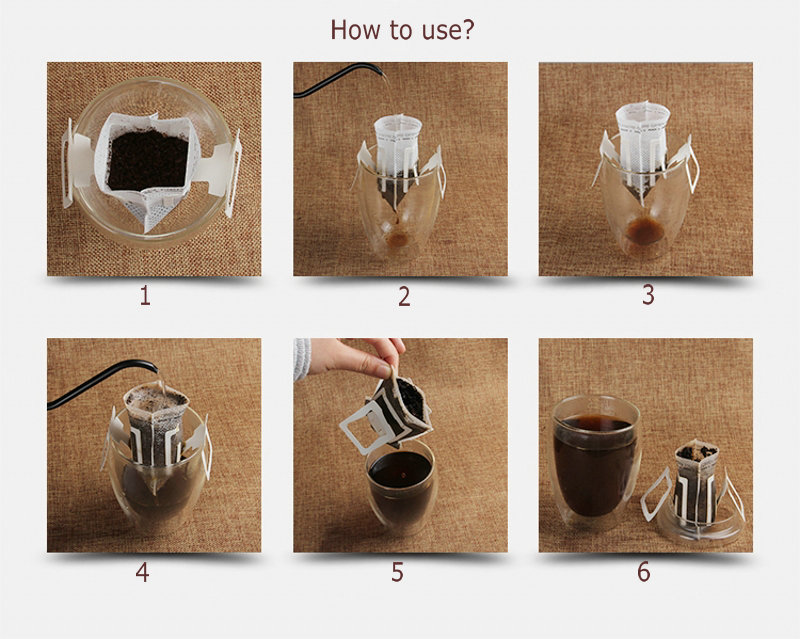 Hanging Ear Sustainable Drink Drip Coffee Filter Bags 7.5*9cm