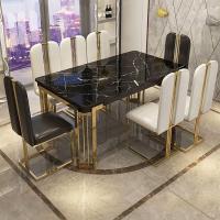 Buy cheap Luxury Stainless Steel Square Apartment Dining Table Assembly product