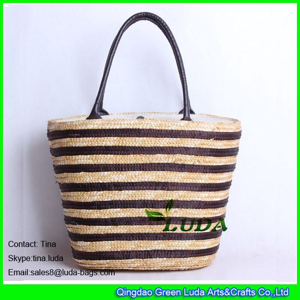 Buy cheap LUDA hot sale straw beach totes striped fashion wheat straw handbag from wholesalers