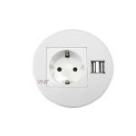 Office Furniture Desk Hide Mounted 80mm Hole Sliding Cover Germany Power Round