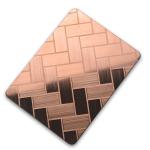 Water Wave Shaped Stainless Steel Panels Rose Gold Mirror Finish For Column