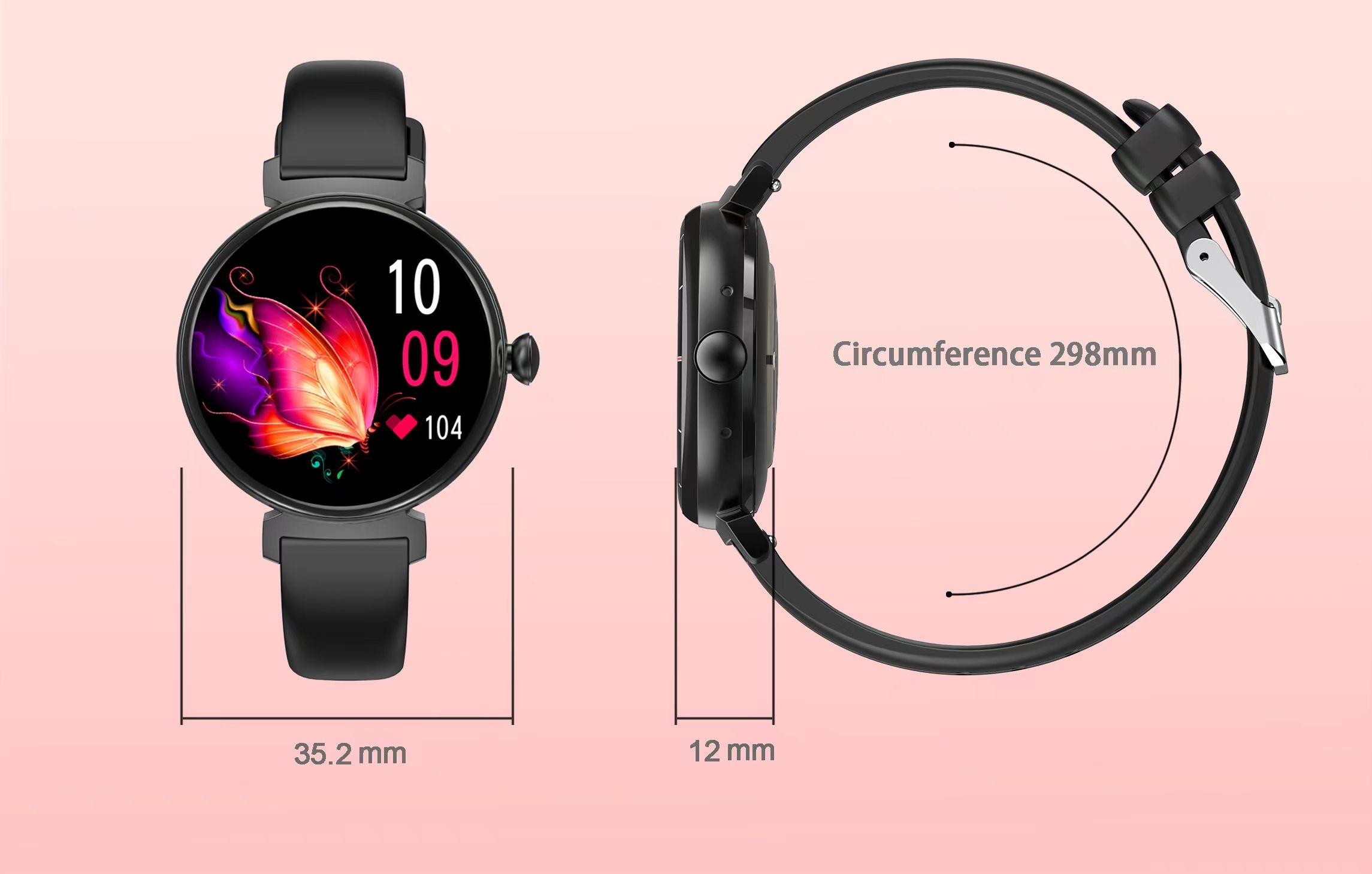 S901 Women Smart Watch 1.04 Inch AMOLED HD Screen IP68 Waterproof Smart Watch Ladies