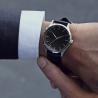 Buy cheap Black Leather Mens Stainless Steel Watche Japanese 2035 Quartz Movt from wholesalers