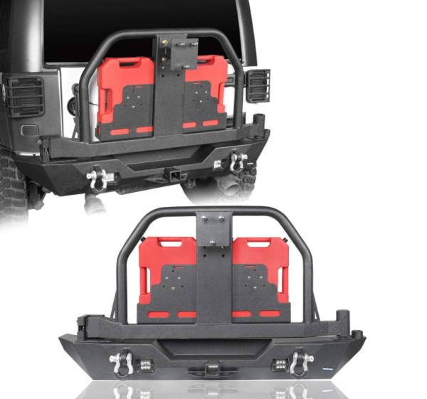 Buy cheap Jeep Wrangler JK Rear Off Road Bumpers 100*50*30cm Carbon Black from wholesalers