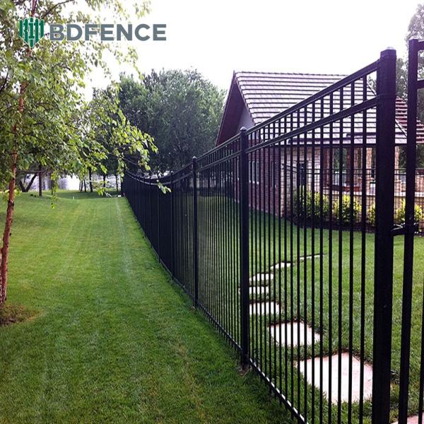 Buy cheap Residential Metal Picket Fence Panel Black Powder Coated Square Tube Anti Rust Galvanized Steel Fence from wholesalers