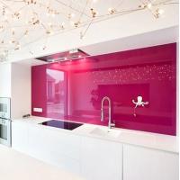 Buy cheap 3mm-19mm Colored Black Lacquered Glass Kitchen Splash Back Glass Custom product