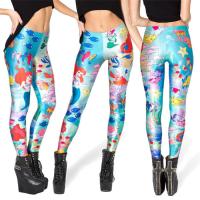 Buy cheap Full Length Mermaid Fish Scale Leggings Machine Washable 20 Colors For Choose product