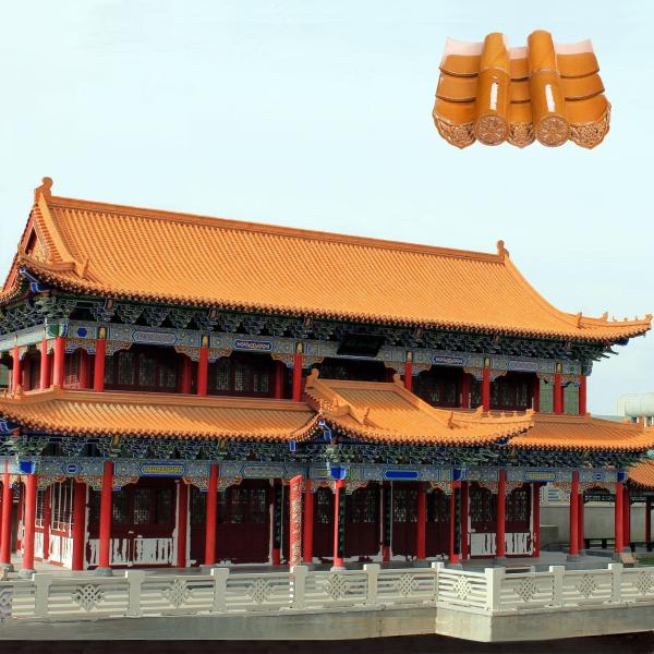 Buy cheap Temple Pavilion Villa Style Chinese Glazed Roof Tile 1985N no peeling from wholesalers