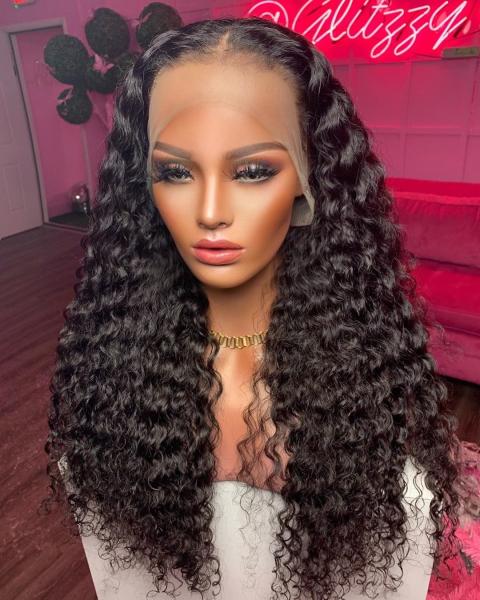 Buy cheap Brazilian Water Wave 360 Lace Frontal Wig Pre Plucked With Baby Hair All Colors from wholesalers