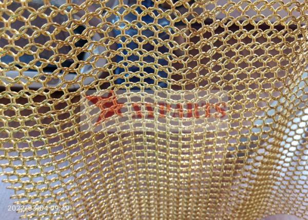Buy cheap Gold Color Carbon Steel Chainmail Curtain For Coffee Shop Decoration from wholesalers