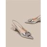 Buy cheap Women S Dress Shoes In Apricot Color With Chunky Heel And Strap Design For Job Market from wholesalers