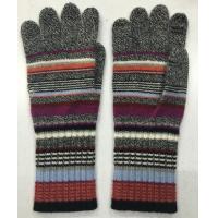 Buy cheap Soft Striped Color Knitted Gloves With Fingers / 3d Thumb Bottom One Size product