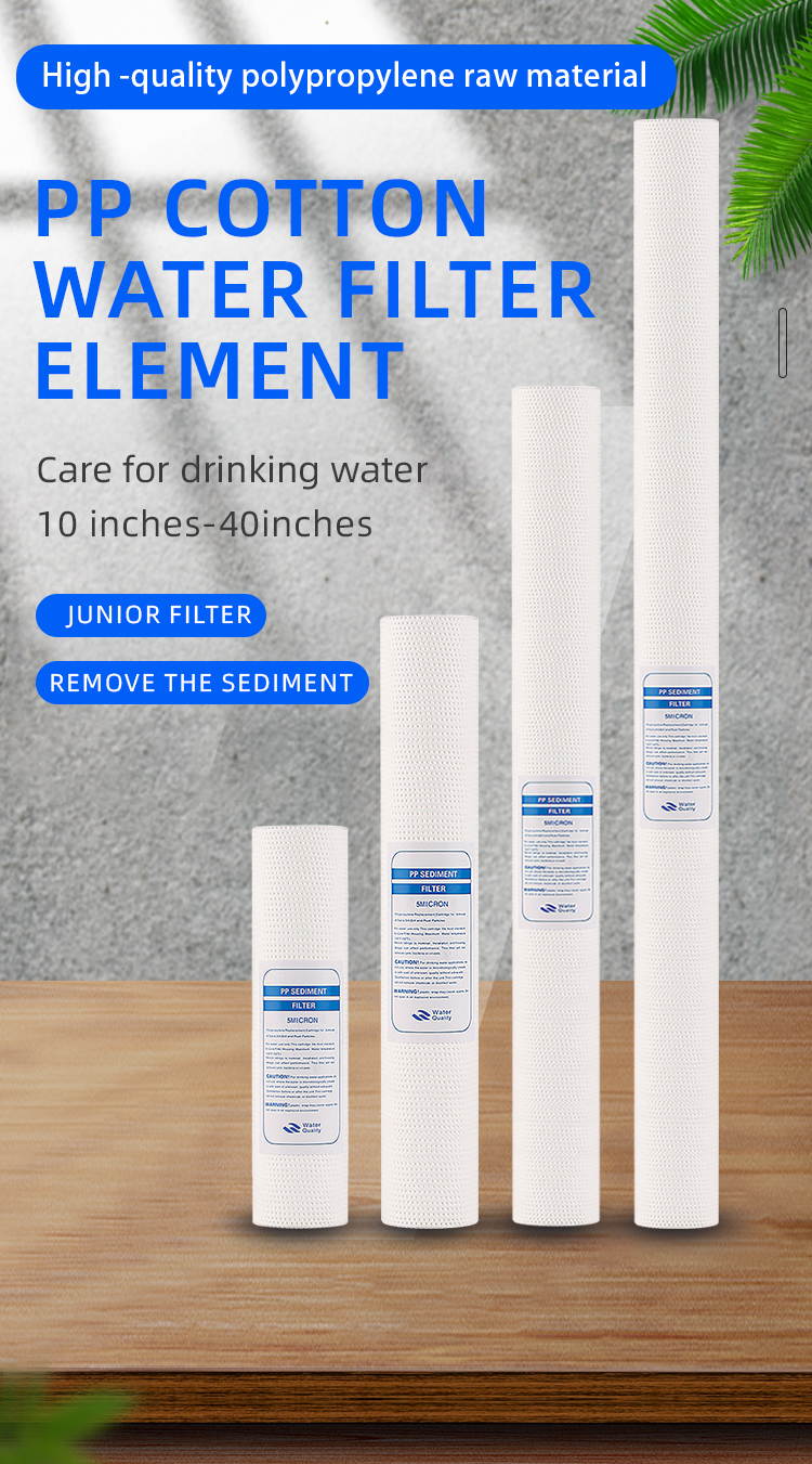Household 5 Micron White 10 Inch PP Cotton Sediment Water Filter Cartridge for Reverse Osmosis