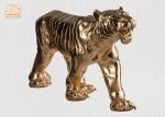 Large Gold Leafed Polyresin Animal Figurines Tiger Sculpture Table Statue