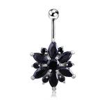 Newest flower shaped navel ring zircon belly button ring piercing jewelry