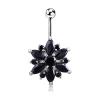Buy cheap Newest flower shaped navel ring zircon belly button ring piercing jewelry from wholesalers